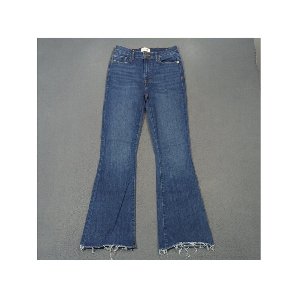 Frame Jeans Women's 28 Blue Le High Flare in Aspire Raw After Denim